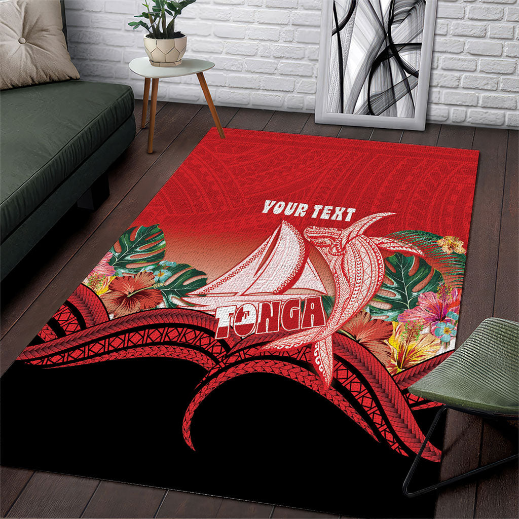 Vavau Sailing Festival Tonga Personalised Area Rug Humpback Whale Sailboat Tropical Vibes LT14 Red - Polynesian Pride