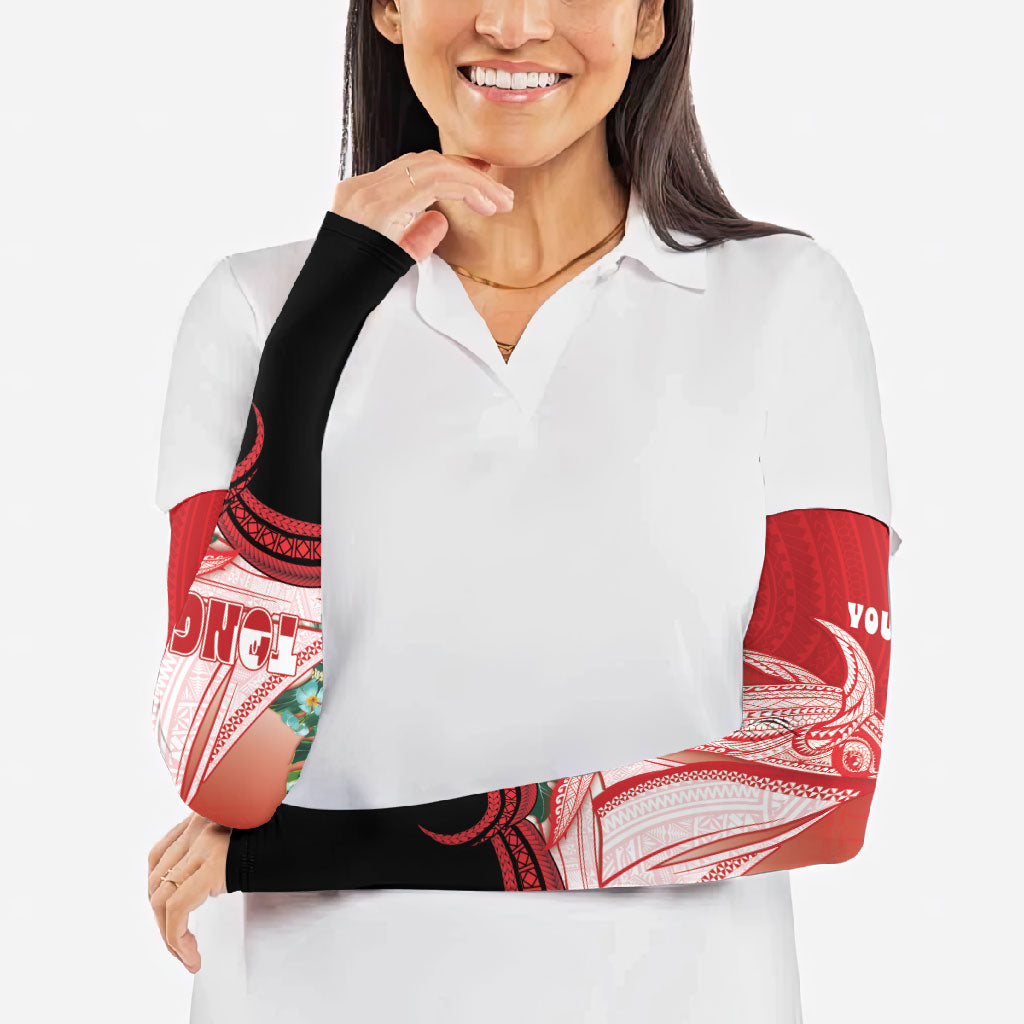 Vavau Sailing Festival Tonga Personalised Arm Sleeves Humpback Whale Sailboat Tropical Vibes LT14 - Polynesian Pride