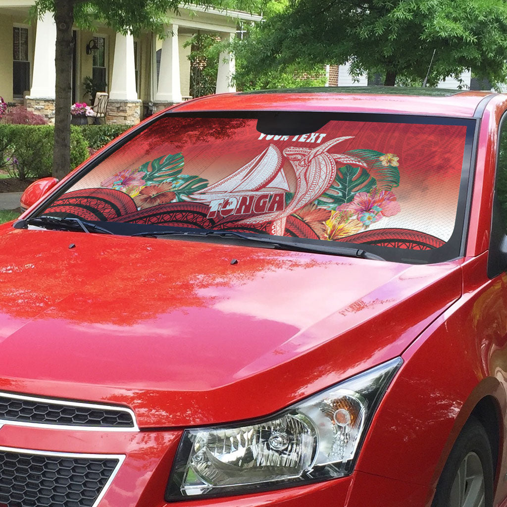 Vavau Sailing Festival Tonga Personalised Auto Sun Shade Humpback Whale Sailboat Tropical Vibes LT14 - Polynesian Pride