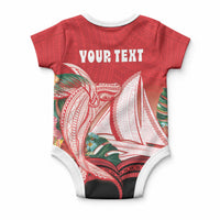 Vavau Sailing Festival Tonga Personalised Baby Onesie Humpback Whale Sailboat Tropical Vibes