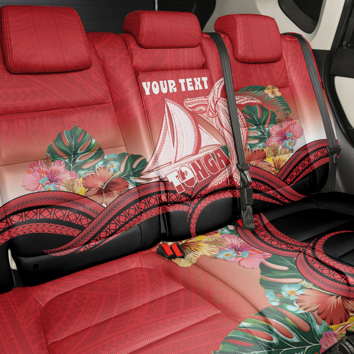 Vavau Sailing Festival Tonga Personalised Back Car Seat Cover Humpback Whale Sailboat Tropical Vibes LT14 - Polynesian Pride