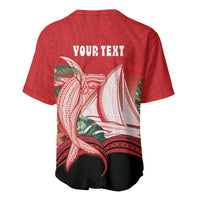 Vavau Sailing Festival Tonga Personalised Baseball Jersey Humpback Whale Sailboat Tropical Vibes LT14 - Polynesian Pride