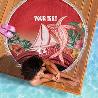 Vavau Sailing Festival Tonga Personalised Beach Blanket Humpback Whale Sailboat Tropical Vibes LT14 - Polynesian Pride