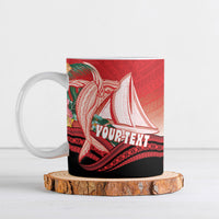 Vavau Sailing Festival Tonga Personalised Ceramic Mug Humpback Whale Sailboat Tropical Vibes LT14 Red - Polynesian Pride