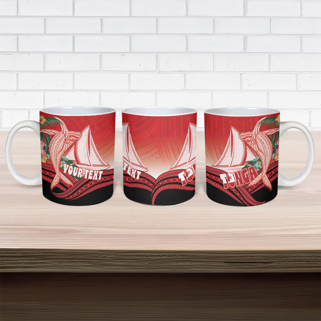 Vavau Sailing Festival Tonga Personalised Ceramic Mug Humpback Whale Sailboat Tropical Vibes LT14 - Polynesian Pride