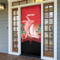 Vavau Sailing Festival Tonga Personalised Door Cover Humpback Whale Sailboat Tropical Vibes LT14 - Polynesian Pride