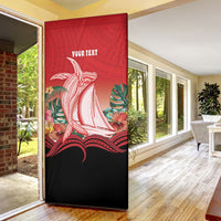 Vavau Sailing Festival Tonga Personalised Door Cover Humpback Whale Sailboat Tropical Vibes LT14 - Polynesian Pride