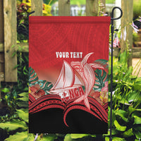 Vavau Sailing Festival Tonga Personalised Garden Flag Humpback Whale Sailboat Tropical Vibes LT14 Garden Flag Red - Polynesian Pride