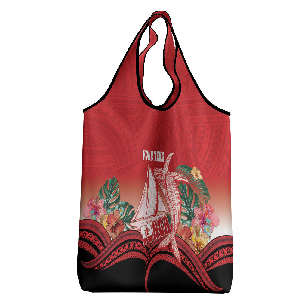 Vavau Sailing Festival Tonga Personalised Grocery Bag Humpback Whale Sailboat Tropical Vibes LT14 - Polynesian Pride