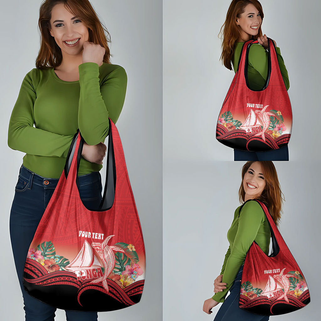 Vavau Sailing Festival Tonga Personalised Grocery Bag Humpback Whale Sailboat Tropical Vibes LT14 - Polynesian Pride