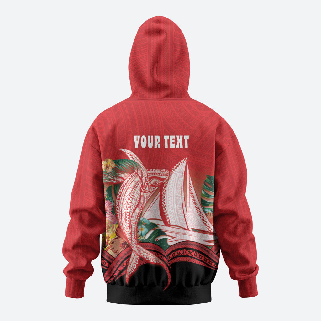 Vavau Sailing Festival Tonga Personalised Hoodie Humpback Whale Sailboat Tropical Vibes LT14 - Polynesian Pride