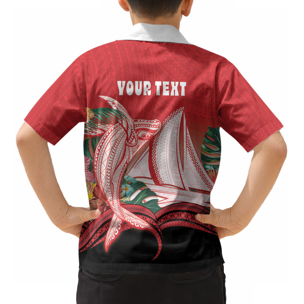 Vavau Sailing Festival Tonga Personalised Kid Hawaiian Shirt Humpback Whale Sailboat Tropical Vibes LT14 - Polynesian Pride