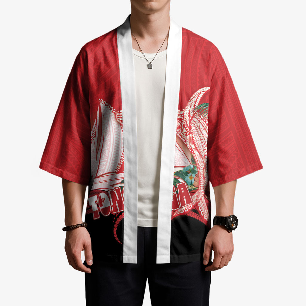 Vavau Sailing Festival Tonga Personalised Kimono Humpback Whale Sailboat Tropical Vibes LT14 - Polynesian Pride