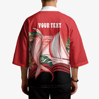 Vavau Sailing Festival Tonga Personalised Kimono Humpback Whale Sailboat Tropical Vibes LT14 - Polynesian Pride