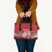 Vavau Sailing Festival Tonga Personalised Leather Bag Humpback Whale Sailboat Tropical Vibes LT14 - Polynesian Pride