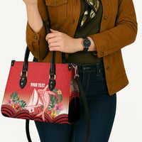 Vavau Sailing Festival Tonga Personalised Leather Bag Humpback Whale Sailboat Tropical Vibes LT14 - Polynesian Pride