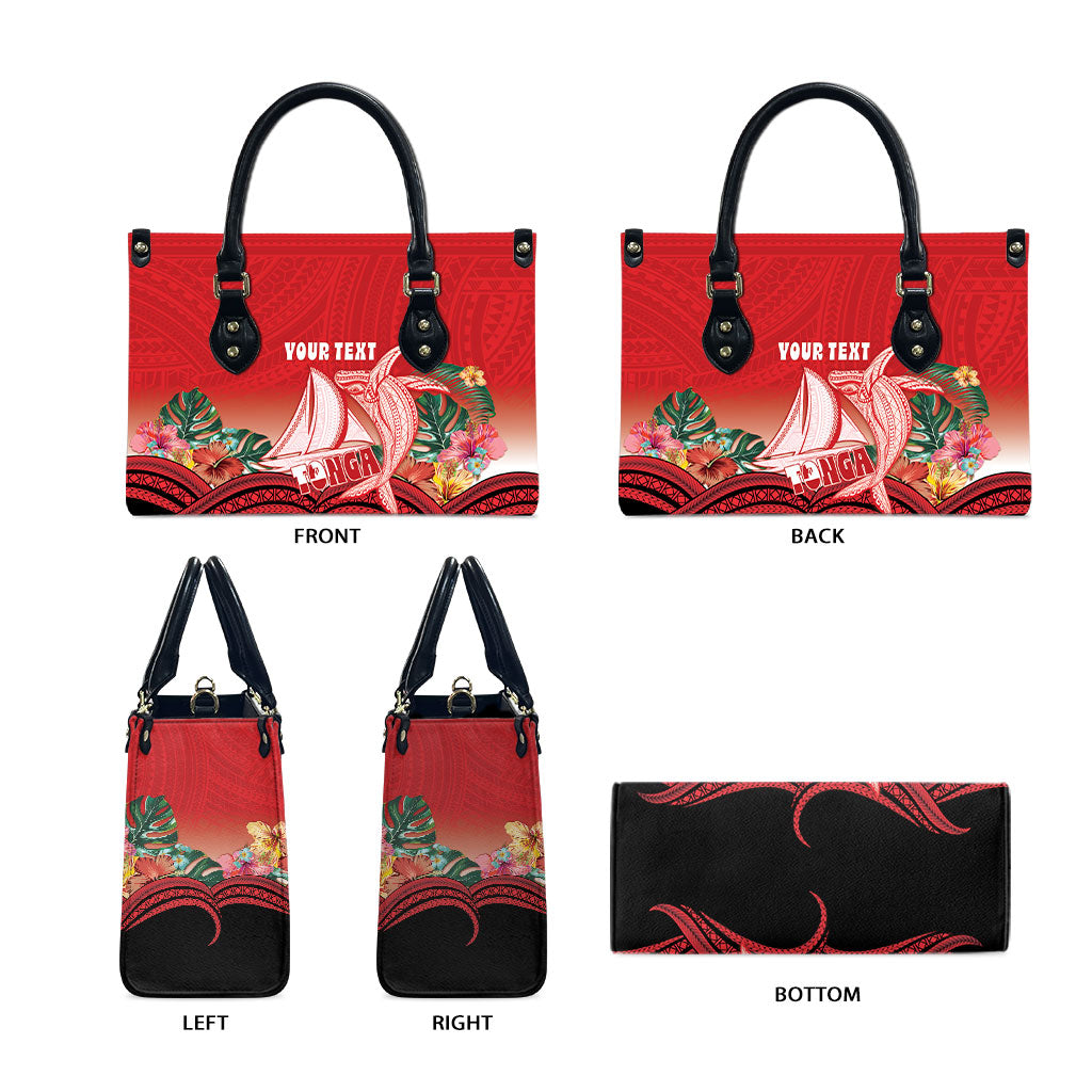 Vavau Sailing Festival Tonga Personalised Leather Bag Humpback Whale Sailboat Tropical Vibes LT14 - Polynesian Pride