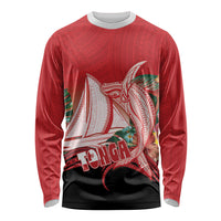 Vavau Sailing Festival Tonga Personalised Long Sleeve Shirt Humpback Whale Sailboat Tropical Vibes LT14 Unisex Red - Polynesian Pride