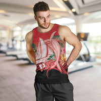 Vavau Sailing Festival Tonga Personalised Men Tank Top Humpback Whale Sailboat Tropical Vibes LT14 Red - Polynesian Pride