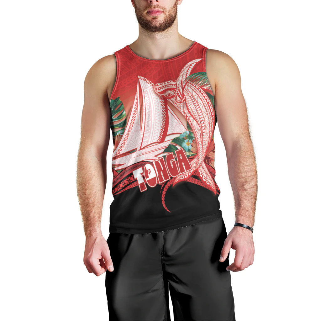 Vavau Sailing Festival Tonga Personalised Men Tank Top Humpback Whale Sailboat Tropical Vibes LT14 - Polynesian Pride