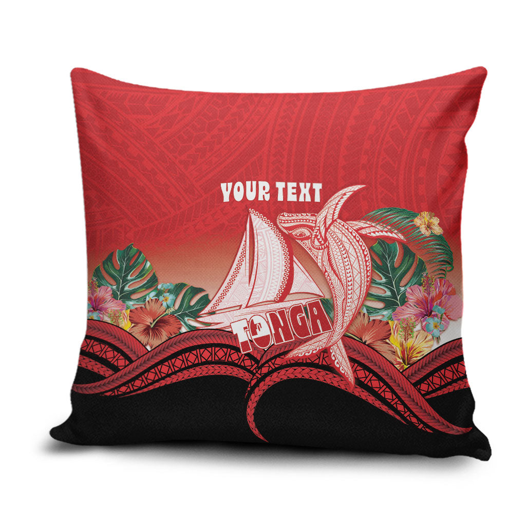 Vavau Sailing Festival Tonga Personalised Pillow Cover Humpback Whale Sailboat Tropical Vibes LT14 Red - Polynesian Pride