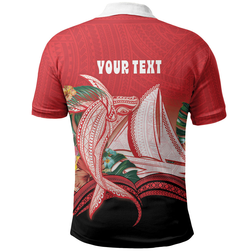 Vavau Sailing Festival Tonga Personalised Polo Shirt Humpback Whale Sailboat Tropical Vibes LT14 - Polynesian Pride