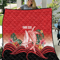 Vavau Sailing Festival Tonga Personalised Quilt Humpback Whale Sailboat Tropical Vibes LT14 Red - Polynesian Pride