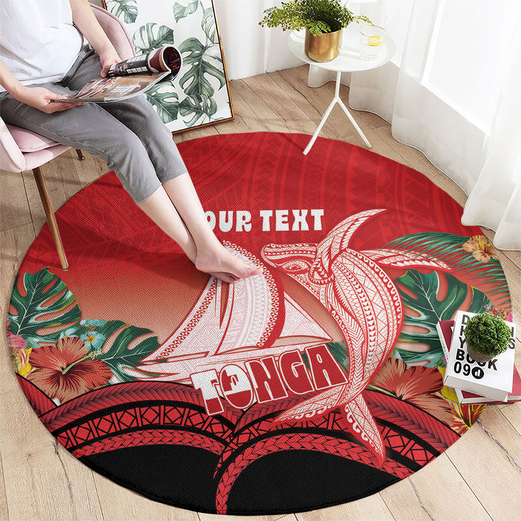 Vavau Sailing Festival Tonga Personalised Round Carpet Humpback Whale Sailboat Tropical Vibes LT14 - Polynesian Pride