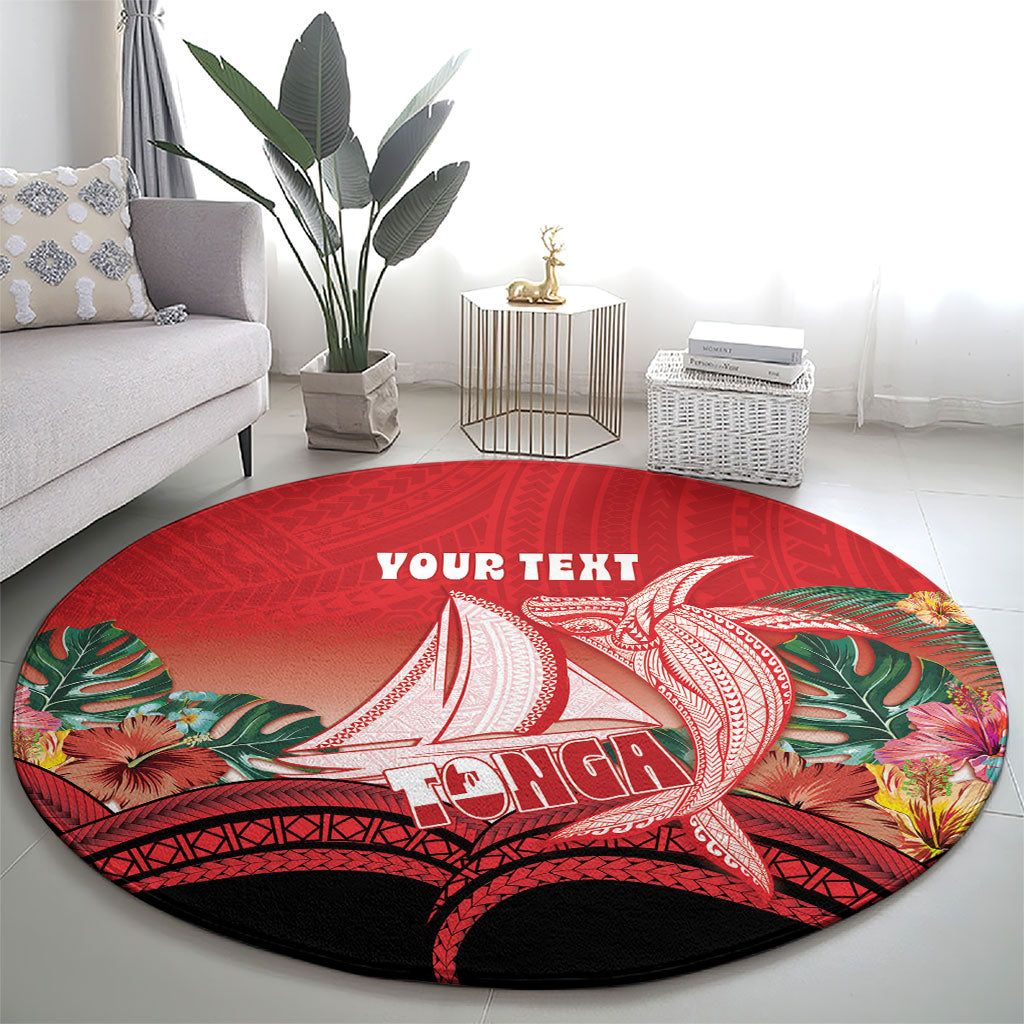 Vavau Sailing Festival Tonga Personalised Round Carpet Humpback Whale Sailboat Tropical Vibes LT14 - Polynesian Pride