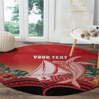 Vavau Sailing Festival Tonga Personalised Round Carpet Humpback Whale Sailboat Tropical Vibes LT14 - Polynesian Pride
