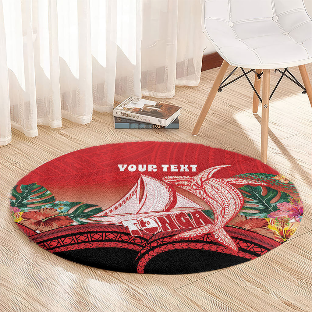 Vavau Sailing Festival Tonga Personalised Round Carpet Humpback Whale Sailboat Tropical Vibes LT14 - Polynesian Pride