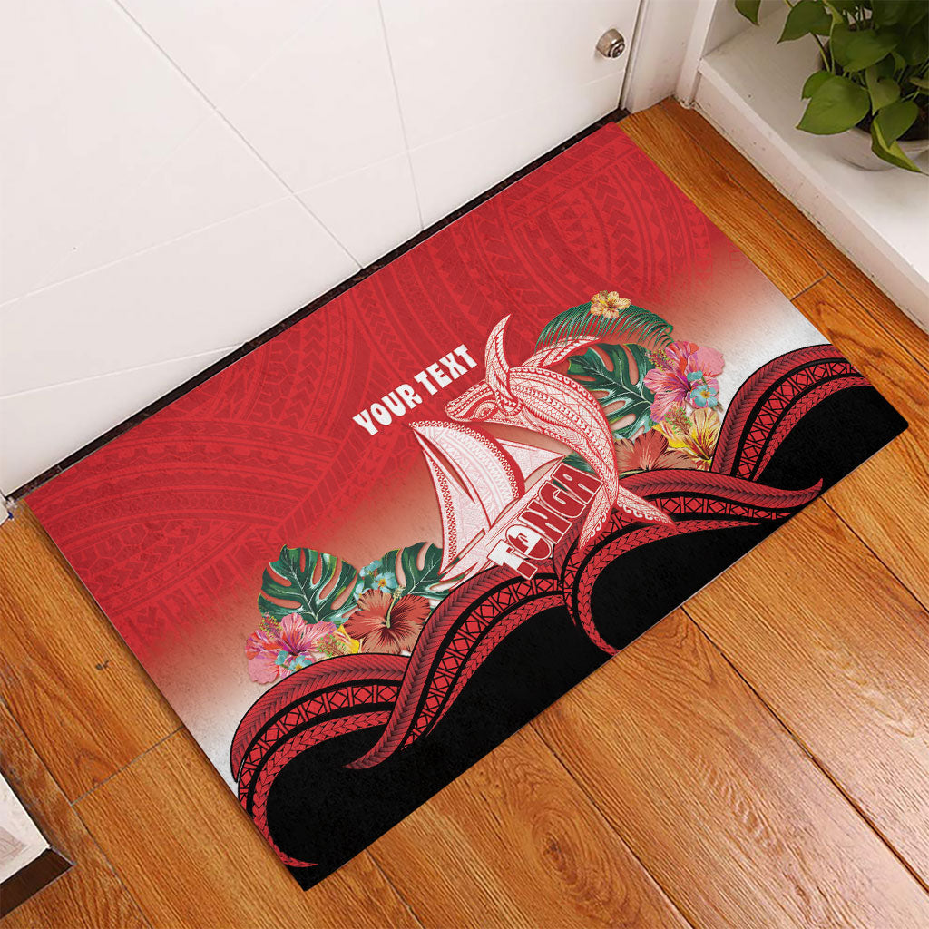 Vavau Sailing Festival Tonga Personalised Rubber Doormat Humpback Whale Sailboat Tropical Vibes LT14 - Polynesian Pride