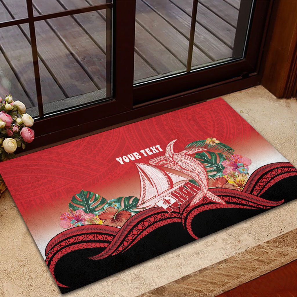 Vavau Sailing Festival Tonga Personalised Rubber Doormat Humpback Whale Sailboat Tropical Vibes LT14 - Polynesian Pride