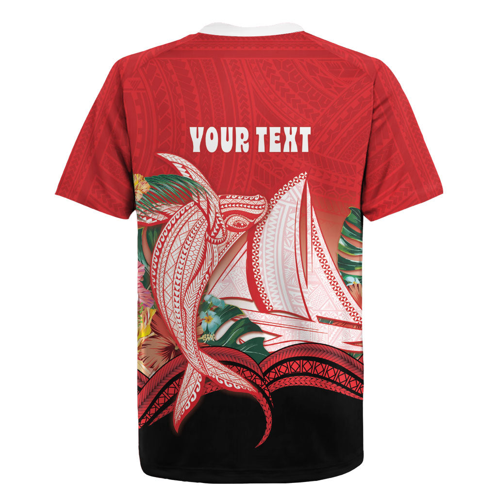 Vavau Sailing Festival Tonga Personalised Rugby Jersey Humpback Whale Sailboat Tropical Vibes LT14 - Polynesian Pride