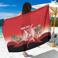 Vavau Sailing Festival Tonga Personalised Sarong Humpback Whale Sailboat Tropical Vibes LT14 One Size 44 x 66 inches Red - Polynesian Pride