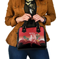 Vavau Sailing Festival Tonga Personalised Shoulder Handbag Humpback Whale Sailboat Tropical Vibes LT14 - Polynesian Pride