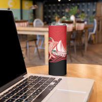 Vavau Sailing Festival Tonga Personalised Skinny Tumbler Humpback Whale Sailboat Tropical Vibes LT14 - Polynesian Pride