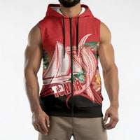 Vavau Sailing Festival Tonga Personalised Sleeveless Zip Hoodie Humpback Whale Sailboat Tropical Vibes LT14 - Polynesian Pride