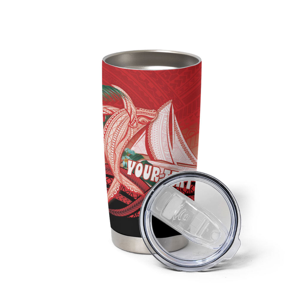 Vavau Sailing Festival Tonga Personalised Tumbler Cup Humpback Whale Sailboat Tropical Vibes LT14 - Polynesian Pride