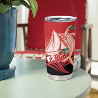 Vavau Sailing Festival Tonga Personalised Tumbler Cup Humpback Whale Sailboat Tropical Vibes LT14 - Polynesian Pride