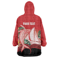 Vavau Sailing Festival Tonga Personalised Wearable Blanket Hoodie Humpback Whale Sailboat Tropical Vibes LT14 - Polynesian Pride