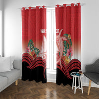 Vavau Sailing Festival Tonga Personalised Window Curtain Humpback Whale Sailboat Tropical Vibes LT14 With Grommets Red - Polynesian Pride