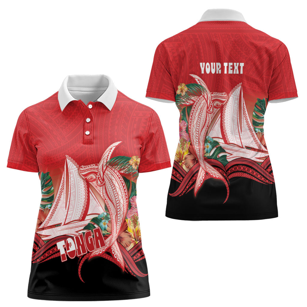 Vavau Sailing Festival Tonga Personalised Women Polo Shirt Humpback Whale Sailboat Tropical Vibes LT14 - Polynesian Pride