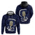 Blue New Zealand Eel Zip Hoodie Aotearoa Maori Tuna With Kotiate Weapon