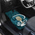 Turquoise New Zealand Eel Car Mats Aotearoa Maori Tuna With Kotiate Weapon