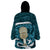 Turquoise New Zealand Eel Wearable Blanket Hoodie Aotearoa Maori Tuna With Kotiate Weapon