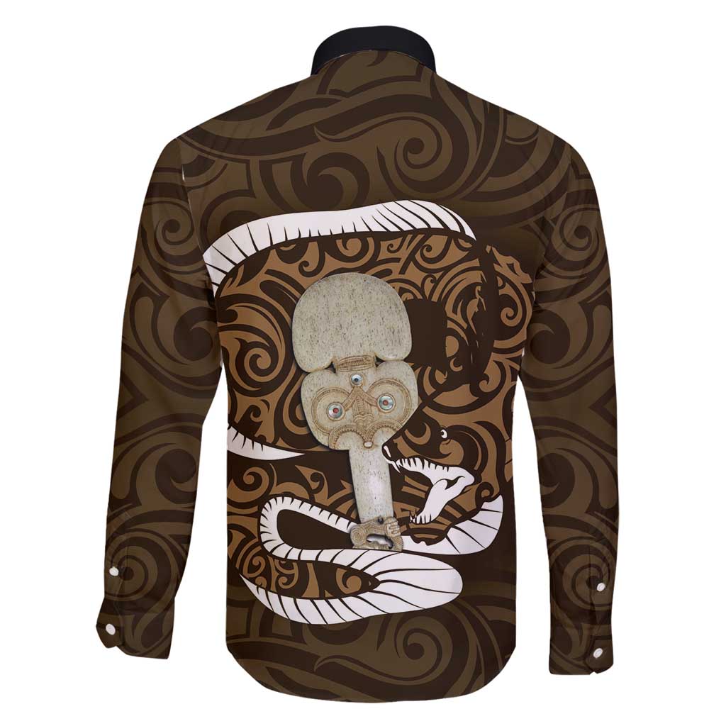 Gold New Zealand Eel Family Matching Summer Maxi Dress and Hawaiian Shirt Aotearoa Maori Tuna With Kotiate Weapon