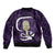 Purple New Zealand Eel Bomber Jacket Aotearoa Maori Tuna With Kotiate Weapon