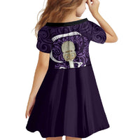 Purple New Zealand Eel Family Matching Off Shoulder Maxi Dress and Hawaiian Shirt Aotearoa Maori Tuna With Kotiate Weapon LT14 - Polynesian Pride