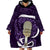 Purple New Zealand Eel Wearable Blanket Hoodie Aotearoa Maori Tuna With Kotiate Weapon